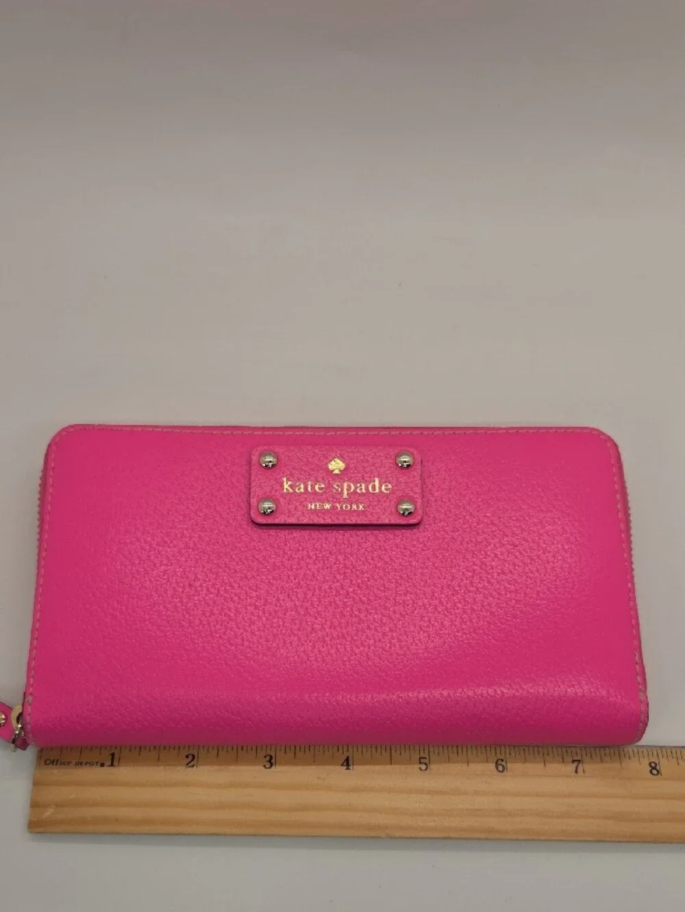 kate spade Hot Pink Zip-Around Continental Leather Wallet